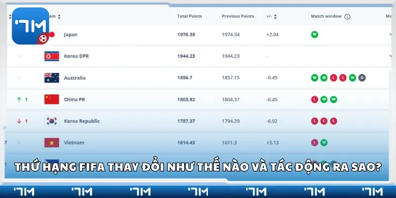 Thứ hạng FIFA thay đổi như thế nào và tác động ra sao?