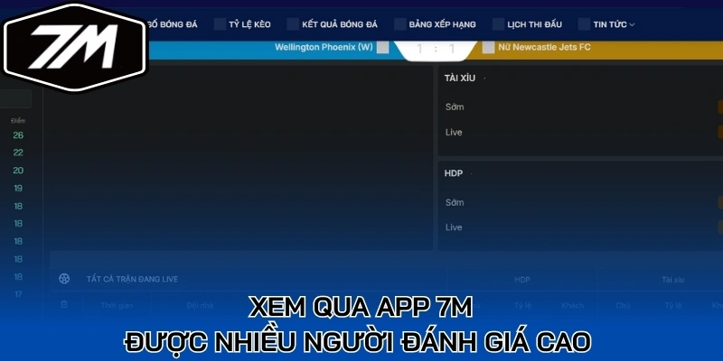Xem qua app 7m được nhiều người đánh giá cao