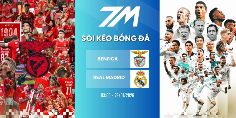 Tỷ Lệ Kèo Benfica Vs Real Madrid Hôm Nay Ngày 29/01/2026 – Champion League